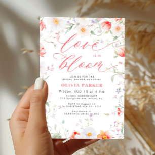 Convites Amor em flor flores silvestres chá de noiva