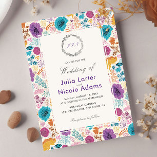 Convites Amor em Flor Romântico Rosa Roxo Casamento