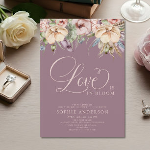 Convites Amor em Flor Rosa Floral Chá de Noiva