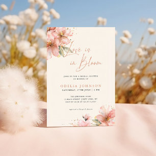 Convites Amor em Flor Rosa Suave Chuveiro de Noiva