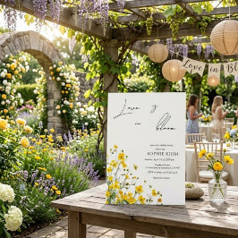 Convites Amor em Flor Show de Noiva Floral Amarelo
