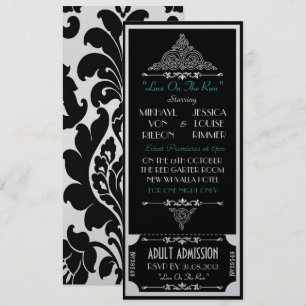 Convites "Amor em Fuga" um casamento precipitado