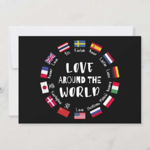 Convites Amor em Todo o Mundo Idiomas 