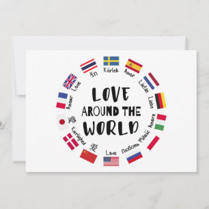 Convites Amor em Todo o Mundo Idiomas