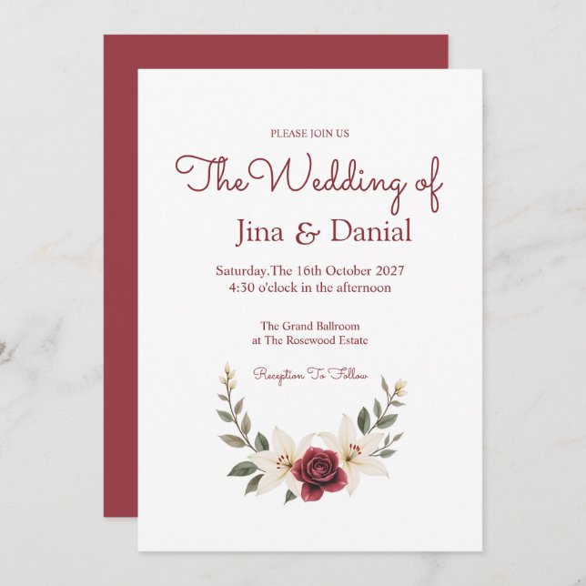 Convites Amor eterno (Frente/Verso)