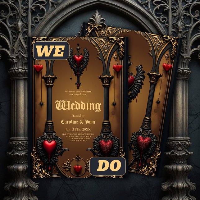 Convites Amor eterno à sombra da escuridão gótica. (Criador carregado)