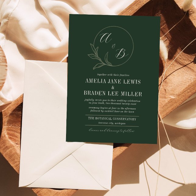 Convites Amor Eterno | Coroa de Noiva Deep Green Wedding (Criador carregado)