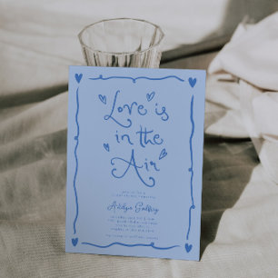 Convites Amor Excêntrico Está No Ar Chá de Noiva Azul Gelo
