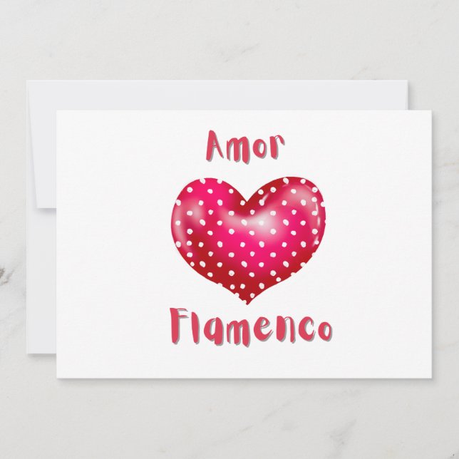 Convites Amor Flamenco Red Heart com Bolinhas Passion (Frente)