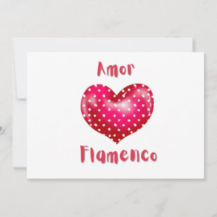 Convites Amor Flamenco Red Heart com Bolinhas Passion