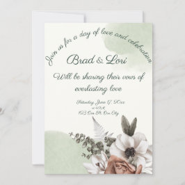 Convites Amor Floral Sage