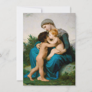 Convites Amor Fraternal, Mãe com Filhos por Bouguereau