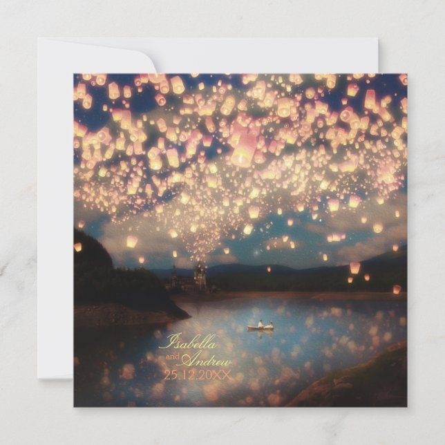 Convites Amor Lanternas Desejos (Frente)