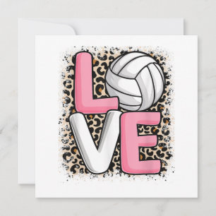 Convites Amor Leopardo-do-voleibol Mulheres Imprimidas Voll