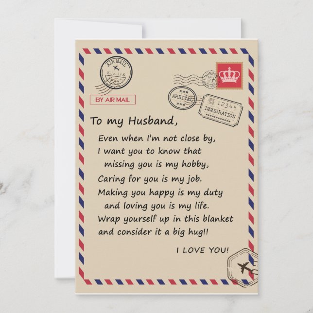 Convites Amor Marido | Carta Para Meu Marido Eu Te Amo (Frente)