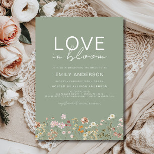 Convites Amor no Bloom Boho Wildflower Chá de panela