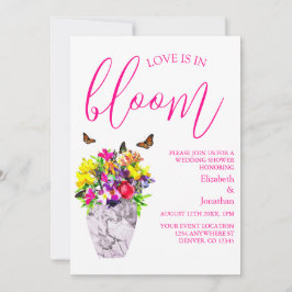 Convites Amor No Bloom Floral Chá de casamento