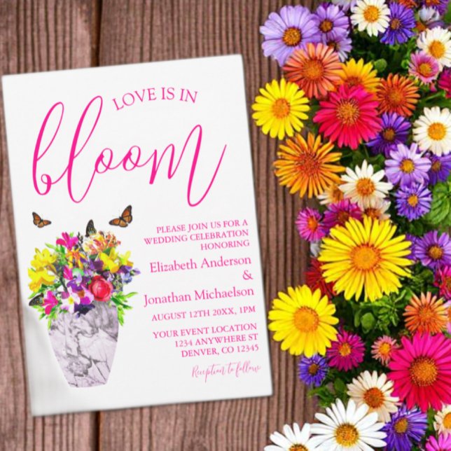 Convites Amor No Bloom Floral Wedding (Criador carregado)