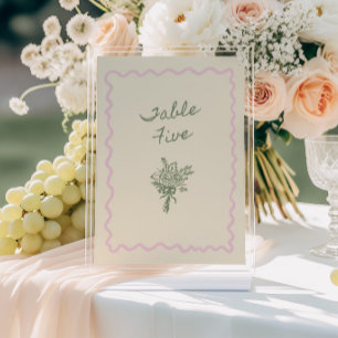 Convites Amor no Bloom Whimsical Mesa 5 Card manuscrito