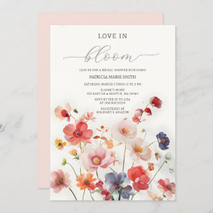 Convites Amor no Bloom Wildflower Chá de panela
