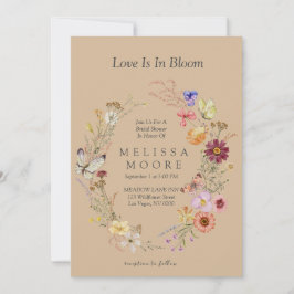 Convites Amor no Chá de panela Boêmico de Bloom Wildflower
