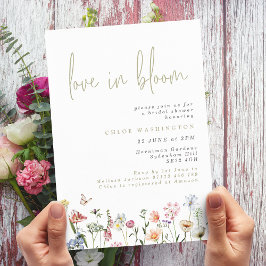 Convites Amor no Chá de panela das Flores Selvagens Colorid