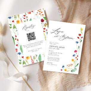 Convites Amor no Chá de panela de flor selvagem de Bloom, C