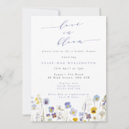 Convites Amor no Chá de panela de Pansias Azul e Amarelo