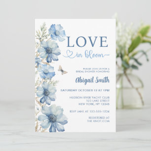 CONVITES AMOR NO CHÁ DE PANELA FLORORAL AZUL DE BLOOM