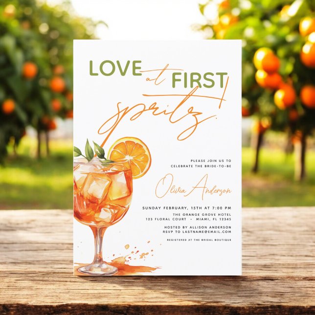 Convites Amor no First Spritz Orange Chá de panela (Criador carregado)