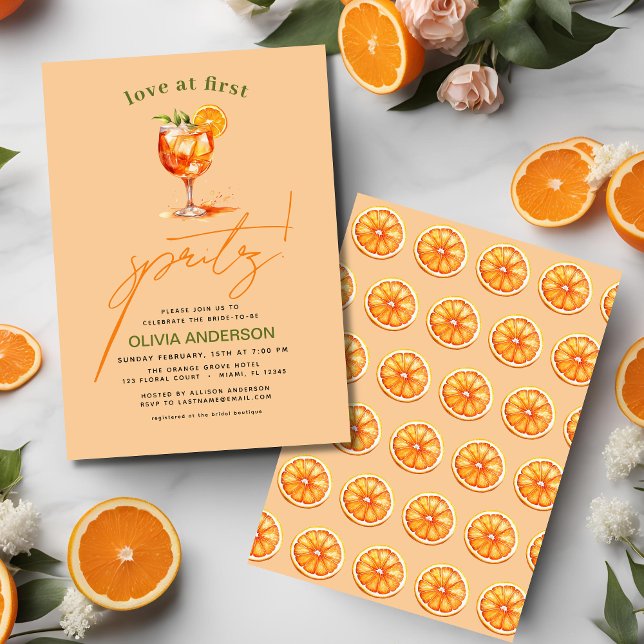 Convites Amor no First Spritz Orange Chá de panela (Criador carregado)