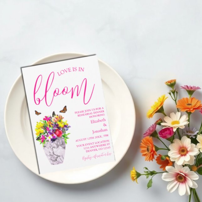 Convites Amor No Janto De Ensaio Floral Bloom (Criador carregado)
