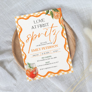 Convites Amor no Primeiro Chá de panela de Spritz Retro Wav