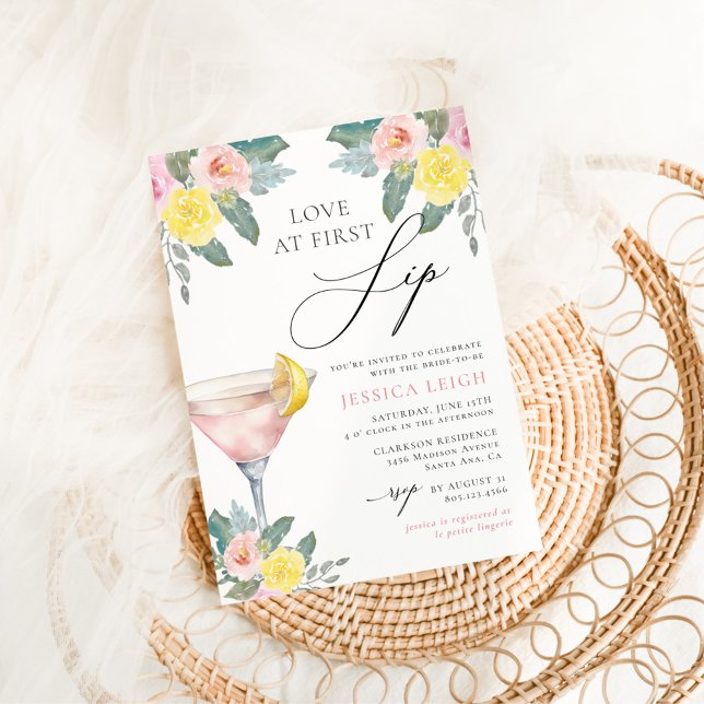 Convites Amor no Primeiro Chá de panela Sip Bright Cocktail (Criador carregado)