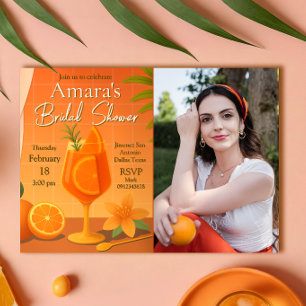 Convites Amor no primeiro Chá de panela Spritz com Foto