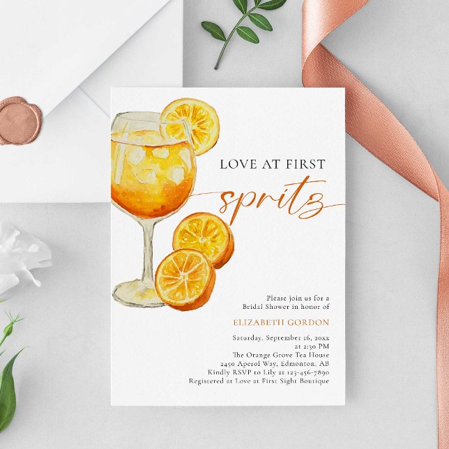 Convites Amor no Primeiro Chá de panela Spritz Simple Elega (Criador carregado)