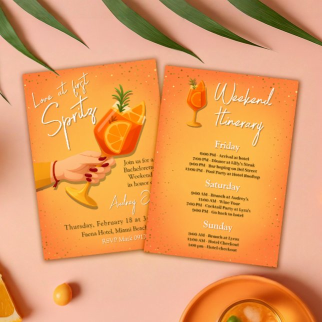 Convites Amor no Primeiro Spritz Bachelorette Weekend (Love at First Spritz Bachelorette Weekend Invitation)