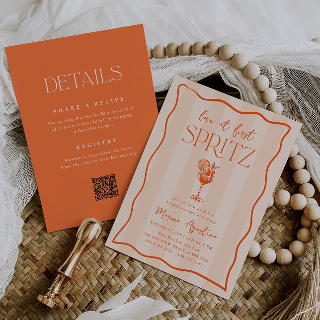 Convites Amor no Primeiro Spritz Chá de panela Duplo (Criador carregado)