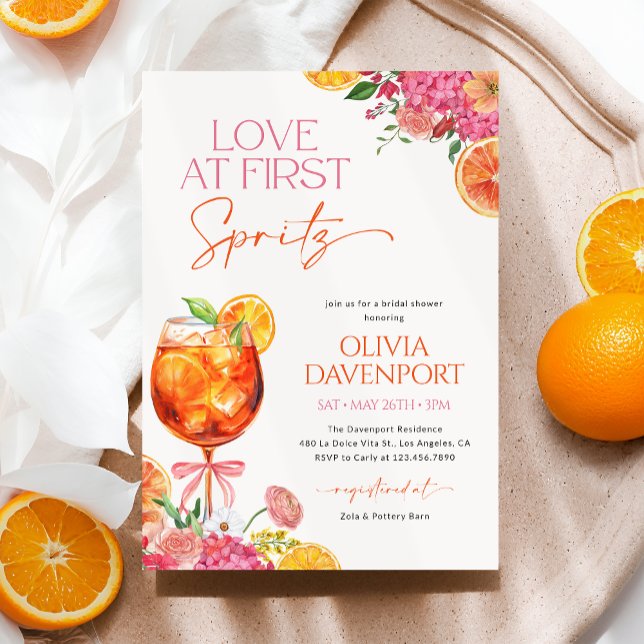 Convites Amor no Primeiro Spritz Citrus Floral Chá de panel (Criador carregado)