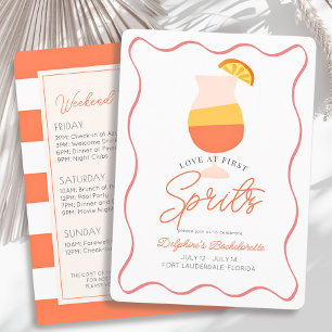 Convites Amor no Primeiro Spritz Retro Bachelorette Weekend