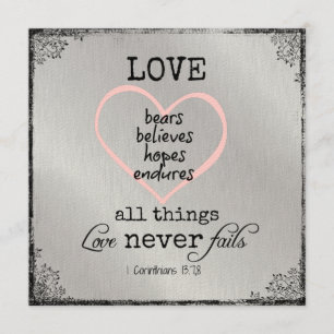 Convites Amor Nunca Falha Bíblia Verso Casamento