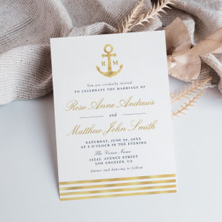 Convites Amor pelo casamento náutico de marinhos com âncora