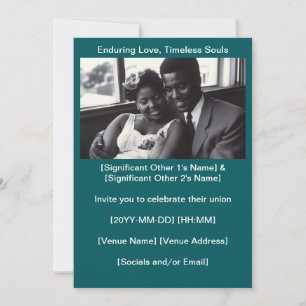 Convites Amor Preto Casamento Preto dos anos 60