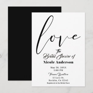 Convites Amor Preto e Branco Casamento Moderno Script