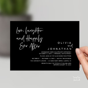 Convites Amor, riso e alegria para sempre, moderno