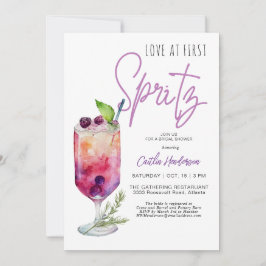 Convites Amor Roxo Moderno No Primeiro Chá de panela Spritz