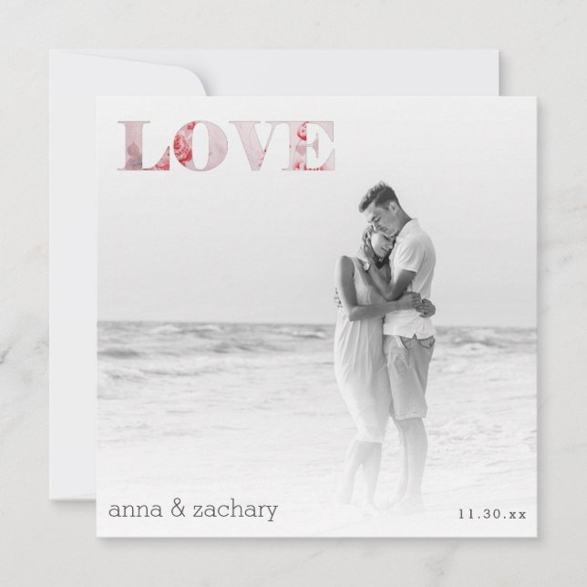 Convites *~* AMOR Seda Japonesa + RSVP - Casamento QR AR27 (Frente)