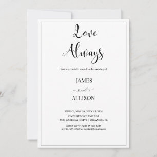 Convites Amor Sempre Anima Simples Elegante Minimalista