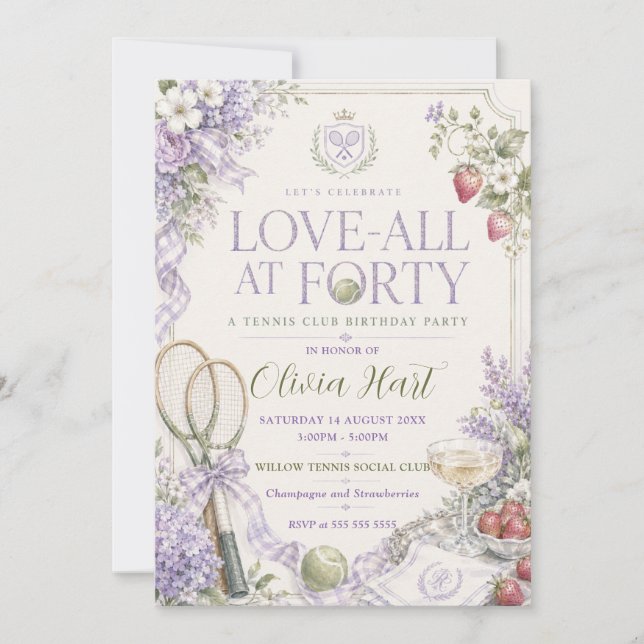 Convites Amor Total aos Quarenta Aniversário de Tênis (Frente)