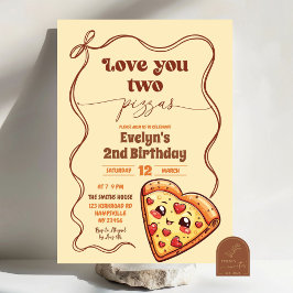 Convites Amor Você Duas Pizzas Arco Segundo Aniversário Fes